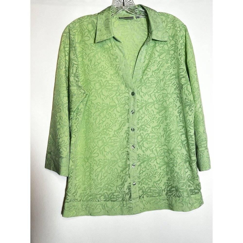 Studio Works 3/4 Sleeves Sheer Light Green‎ Blouse Women’s Size Medium
